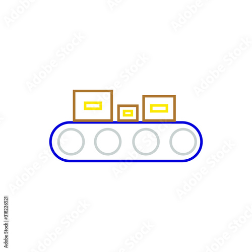 vector icon, parcel conveyor belt