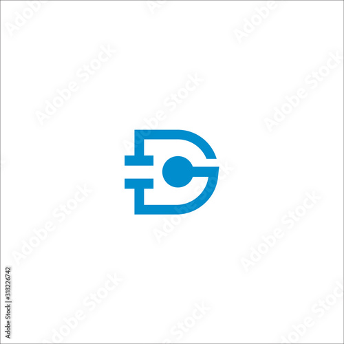 D Initial logo design template