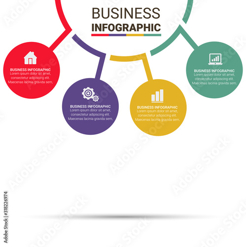 Vector Infographic circle label, template design. Business concept, Infograph with number  options, step or processes. Infographic element for layout process diagram,parts,chart,graphic,info graph