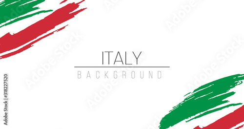 Italy flag brush style background with stripes. Stock vector illustration isolated on white background.