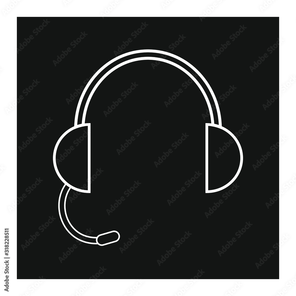 vector icon, in the form of headphones with microphone vector icon, in the form of headphones with microphone