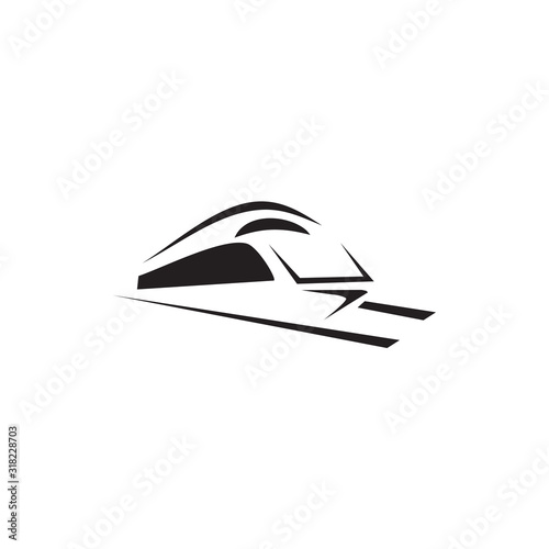 Futuristic train logo design vector template