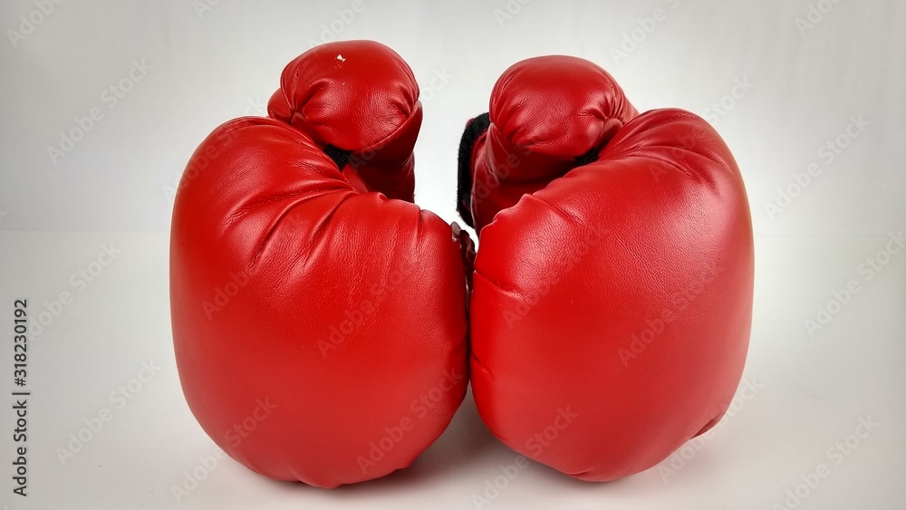 Red Boxing gloves - Red boxing glove on a white background