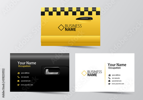 Taxi business card. visiting card template two sides