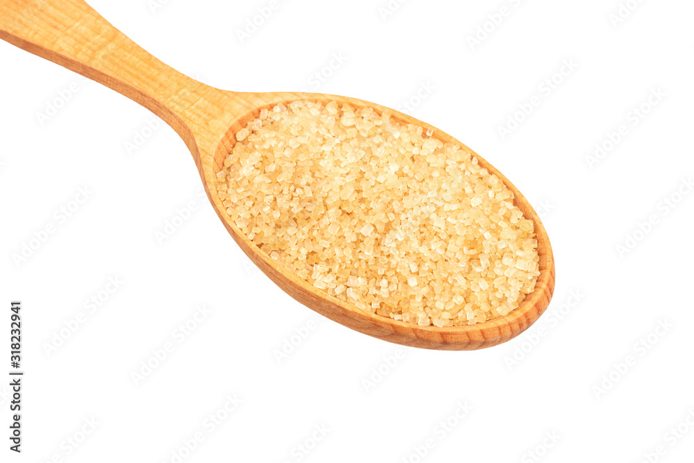 Brown sugar in spoon Brown sugar in spoon