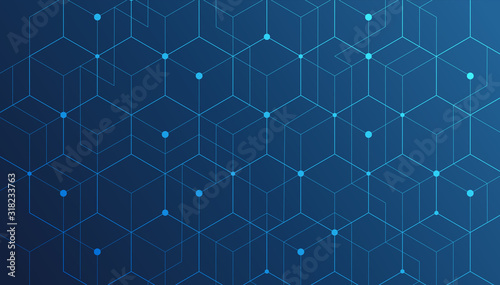 Abstract geometric lines. Connection and social network. Concept with lines and dots. Minimalistic Design.
