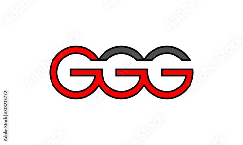 triple logo alphabet G letter