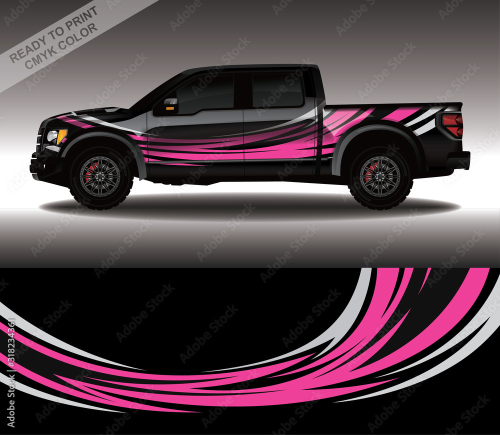 Car wrap decal design vector, custom livery race rally car vehicle sticker and tinting.