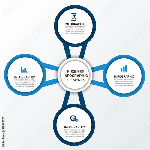 Vector infographic design, structure chart, presentation template. Editable stroke and global swatches.