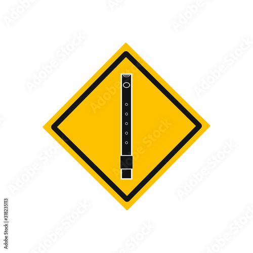 vector icon, musical flute shape