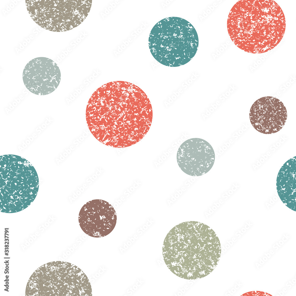 Seamless pattern with textured grunge circles, pattern for fabric, paper wrapping with rounds, print. Vector Seamless pattern with textured grunge circles, pattern for fabric, paper wrapping with rounds, print. Vector