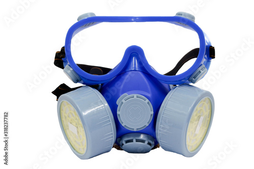 Double Cartridge Respirator on white background with clipping path.