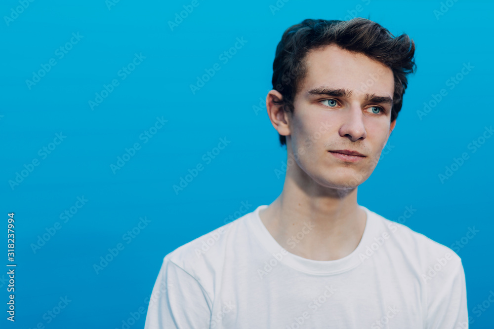 Obraz premium student on a blue background