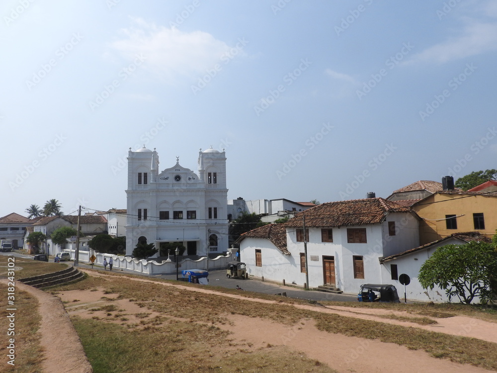 City clock tower in the town of Galle in Sri Lanka. Galle - the largest city and port in the south of Sri Lanka, the capital of the southern province and a popular tourist destination