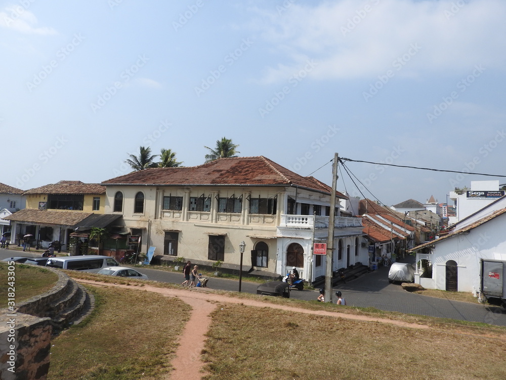 City clock tower in the town of Galle in Sri Lanka. Galle - the largest city and port in the south of Sri Lanka, the capital of the southern province and a popular tourist destination