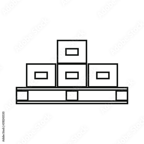 vector icon, wooden pallet for transport