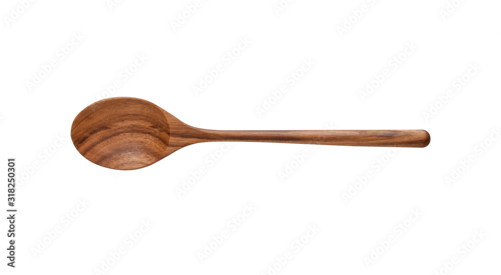 Wooden spoon on a white background, Brown color pattern. Wooden spoon on a white background, Brown color pattern.