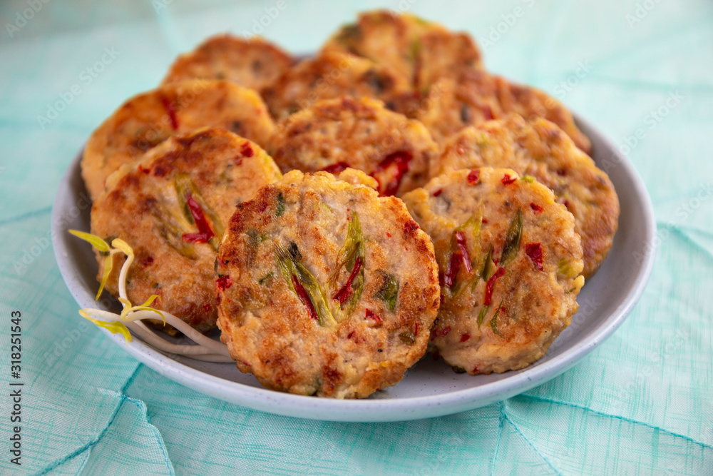 Mung-bean pancake which is called Bindaetteok Mung-bean pancake which is called Bindaetteok