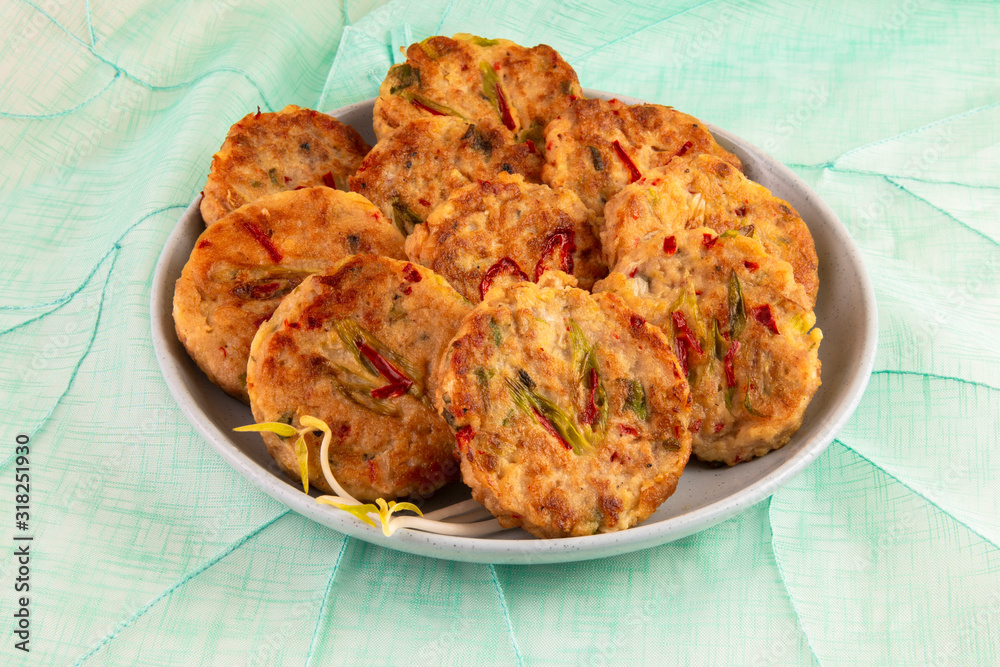 Mung-bean pancake which is called Bindaetteok Mung-bean pancake which is called Bindaetteok