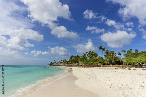 Fototapeta Naklejka Na Ścianę i Meble -  Druif beach on Aruba island in the Caribbean Sea.