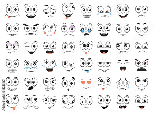 Obraz na płótnie Cartoon faces set
