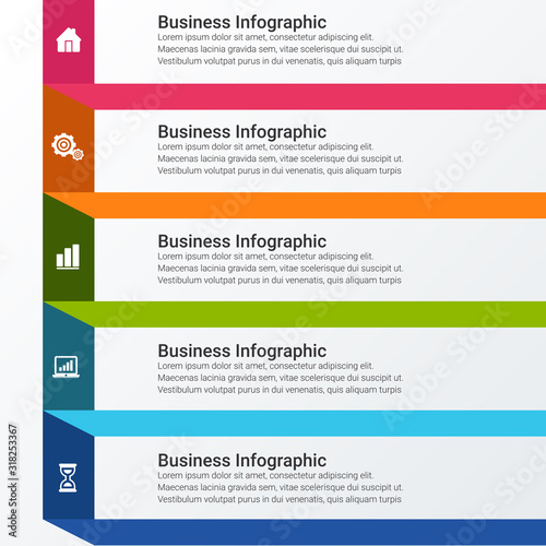 Presentation business infographic template with options. Vector illustration.