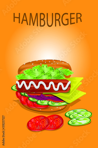 vector illustration of hamburger