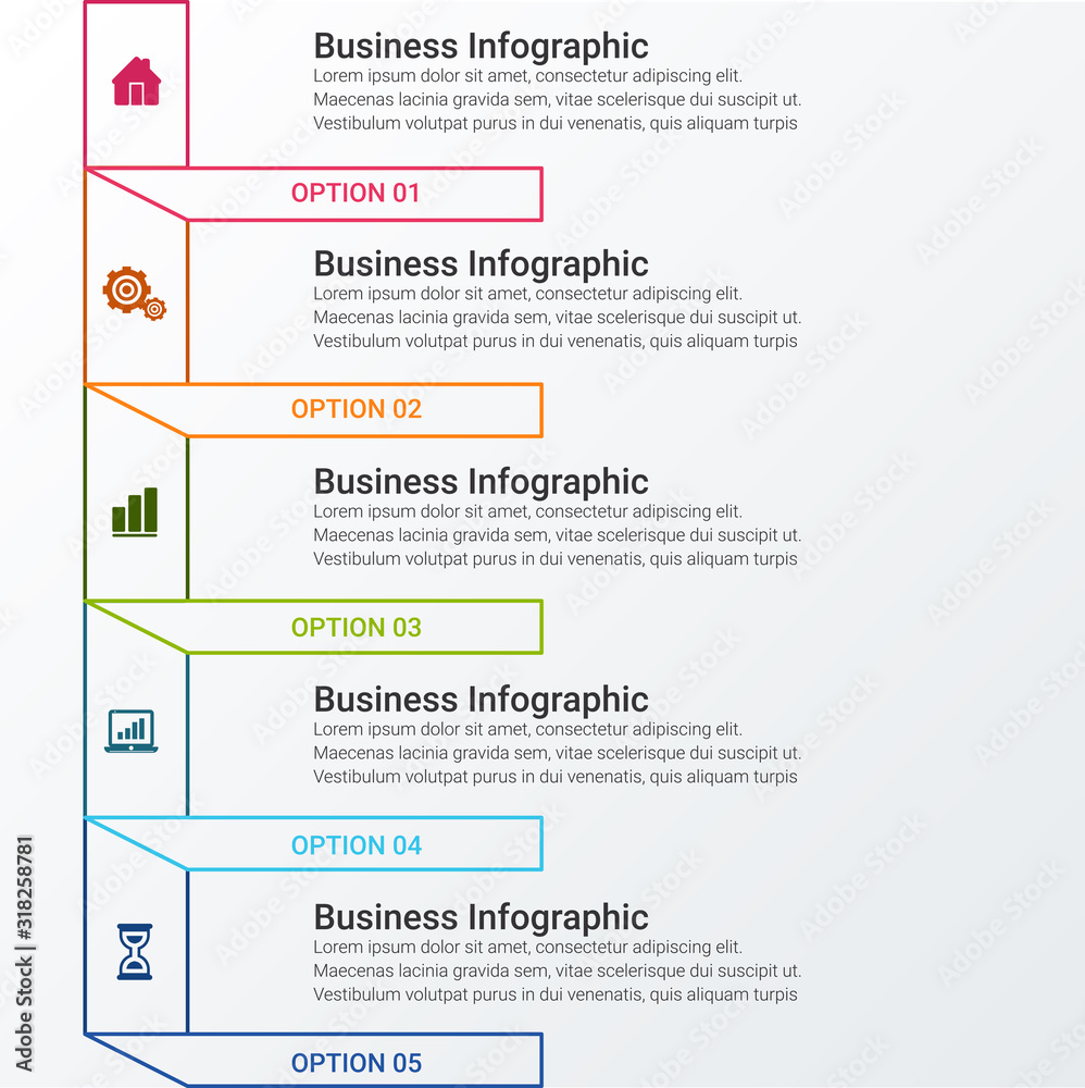 Business Infographic template. Thin line design with numbers, options or steps. Business Infographic template. Thin line design with numbers, options or steps.