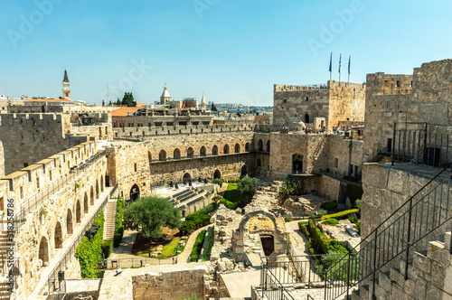View of Herod’s the great Palace and Jerusalem old city photo