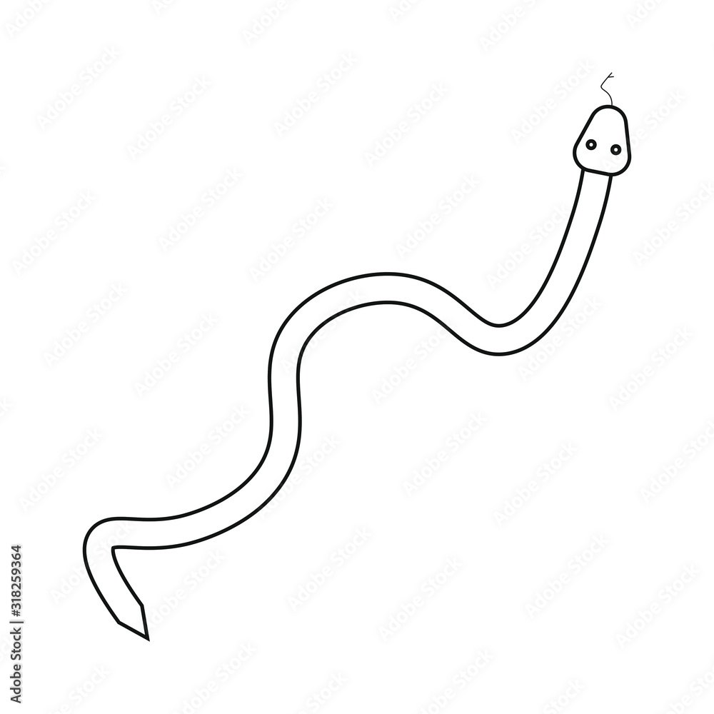 vector icon, with the shape of dangerous snake crawling