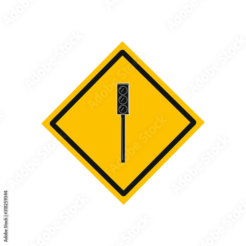 Vector icon, traffic light on white background