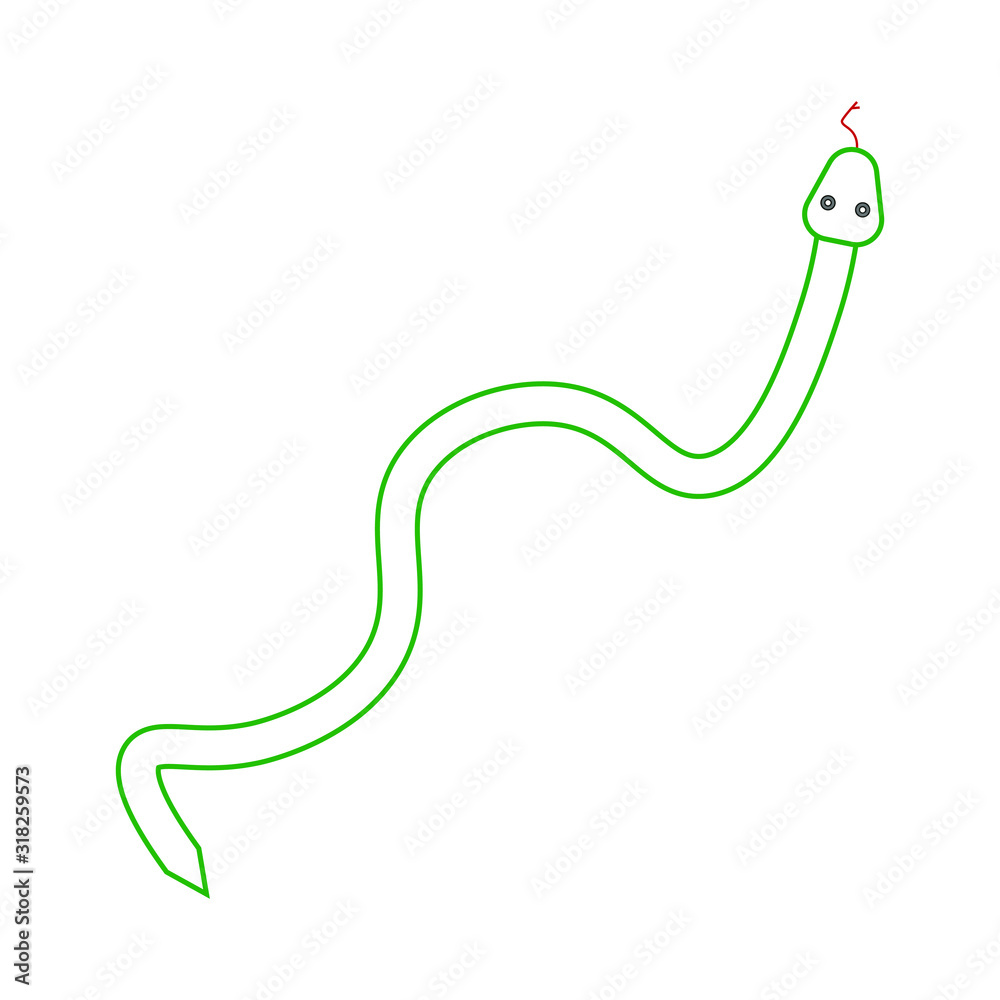 Fototapeta premium vector icon, with the shape of dangerous snake crawling