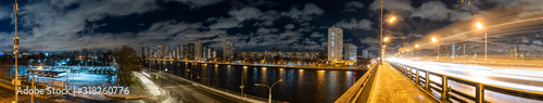 Panoramic night view of Moscow and the river © Provokator
