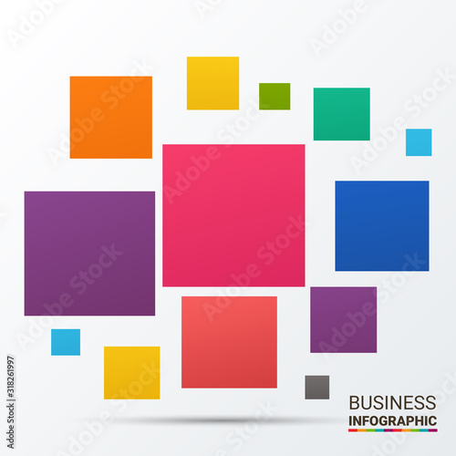 Business. Process chart. Abstract elements of graph, diagram with steps, options, parts or processes. Vector business template for presentation. Creative concept for infographic.