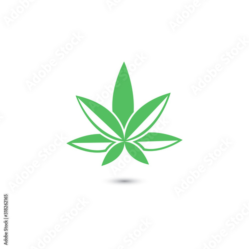 Canabis leaf vector illustration icon design