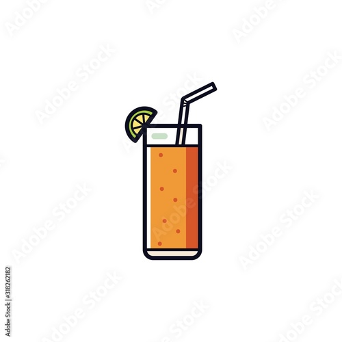 Cocktail line icon, outline vector sign, linear style pictogram isolated