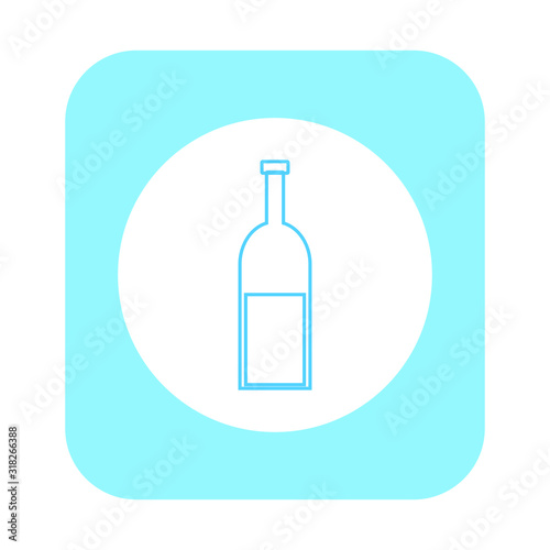 vector icon, wine bottle shape