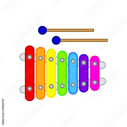 vector icon, child xylophone shape