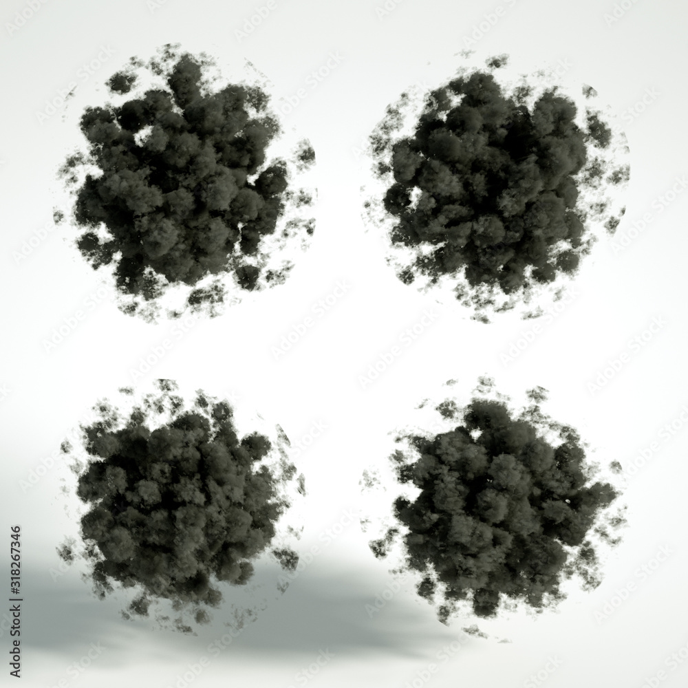 Black cloud on a white background. 3d illustration, 3d rendering. Black cloud on a white background. 3d illustration, 3d rendering.