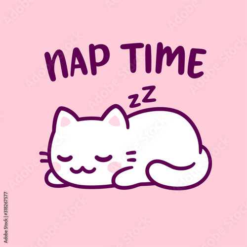 Cute cartoon sleeping cat