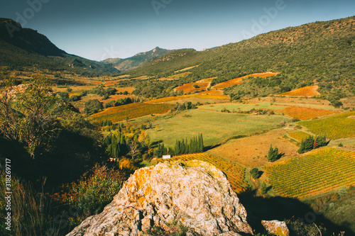 View to the valley from Cucugnan's windmill