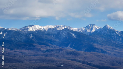 八ヶ岳 冬 青空 雲 山 風景