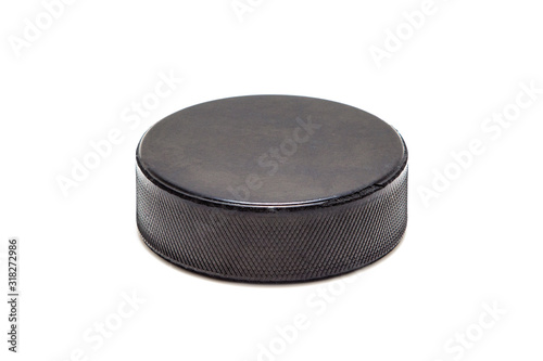 Hockey puck isolated on white