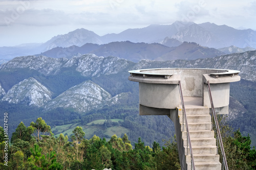 Lookout tower at Picos de Europa in Asturias, North Spain