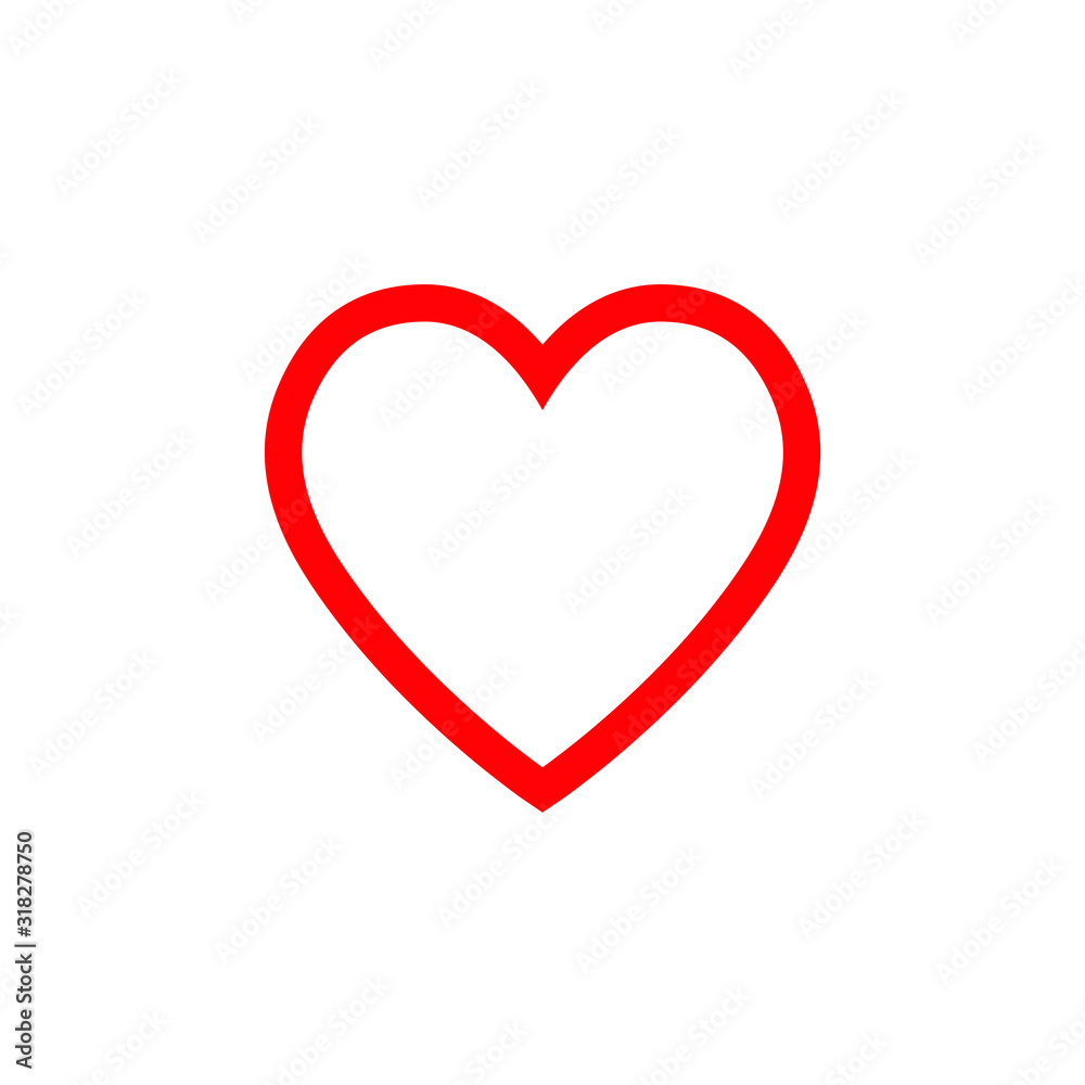 Red heart icon, love icon