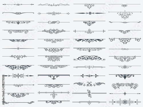 Dividers design element vintage set