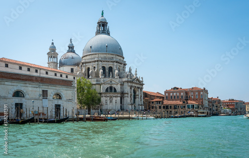Venice. "Santa Maria della Salute" (Saint Mary of Health), commonly known as the "Salute", is a Roman Catholic church and minor basilica in Venice. View from the Grand Canal.  © GenоМ.
