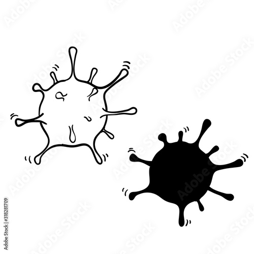 hand drawn corona virus illustration doodle style vector isolated
