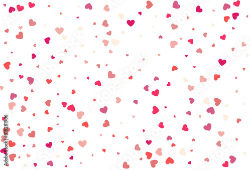 Heart confetti of Valentine's petals. Beautiful Confetti Hearts