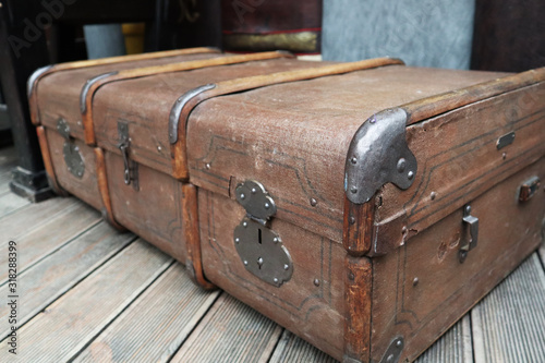 Old, retro, suitcases. Obsolete suitcase